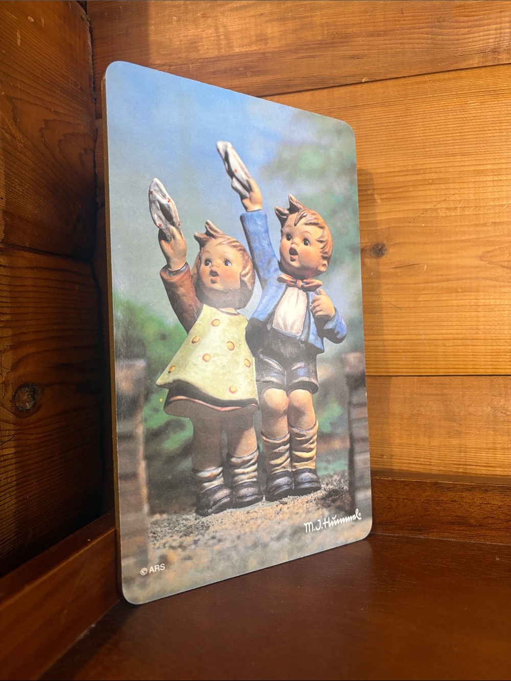 M.J. Hummel Ricolor Pictura "Auf Wiedersehen" (Goodbye) Wall Plaque, West German